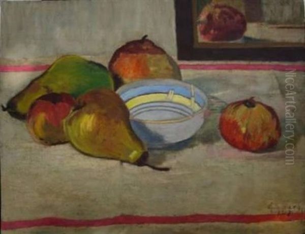 Nature Morte Aux Poires Oil Painting by Georges Emile Lebacq