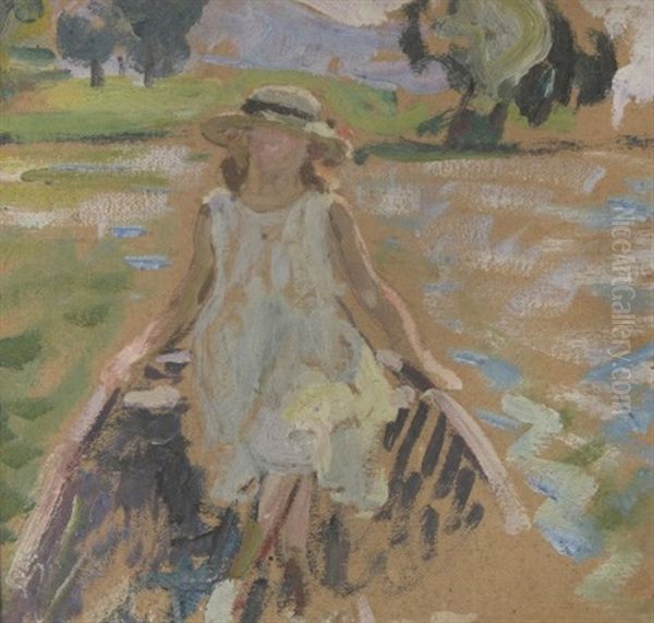 Young Girl In The Boat Oil Painting by Henri Lebasque