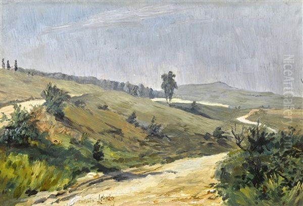 Landscape Near Carlsbad Oil Painting by Otakar Lebeda