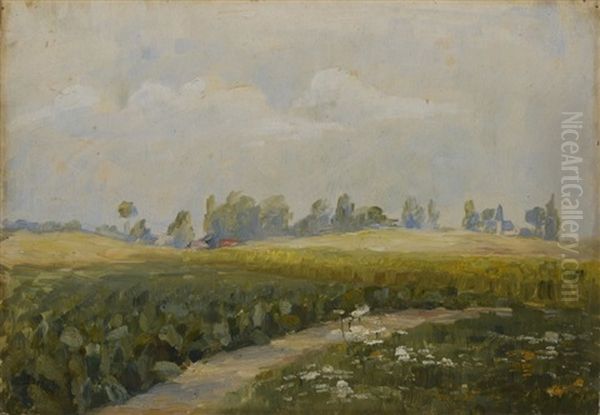 Summer Landscape Oil Painting by Otakar Lebeda