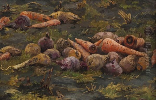 Vegetables In A Field Oil Painting by Otakar Lebeda