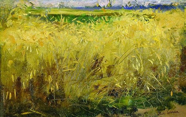 The Ripe Corn Oil Painting by Otakar Lebeda