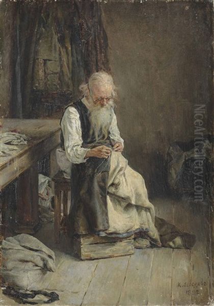 The Tailor Oil Painting by Klavdiy Vasilievich Lebedev