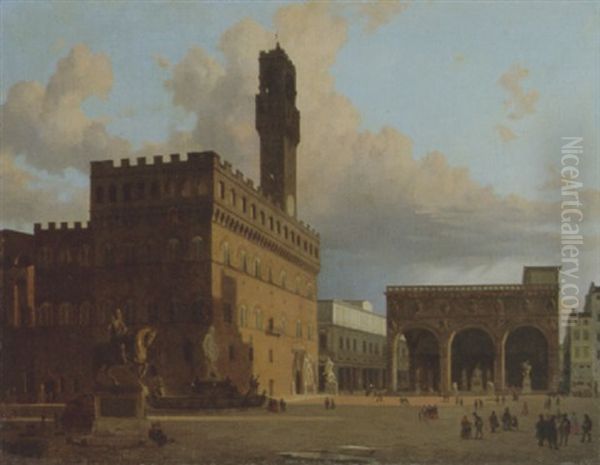 Piazza Della Signoria, Florenz Oil Painting by Alexandre Leblanc