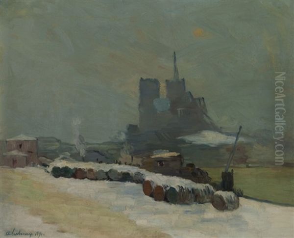 Vue De Notre Dame, Hiver Oil Painting by Albert Lebourg