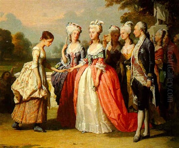 Marie Antoinette Faisant Ses Adieux A Une Servante Oil Painting by Auguste Lebouys