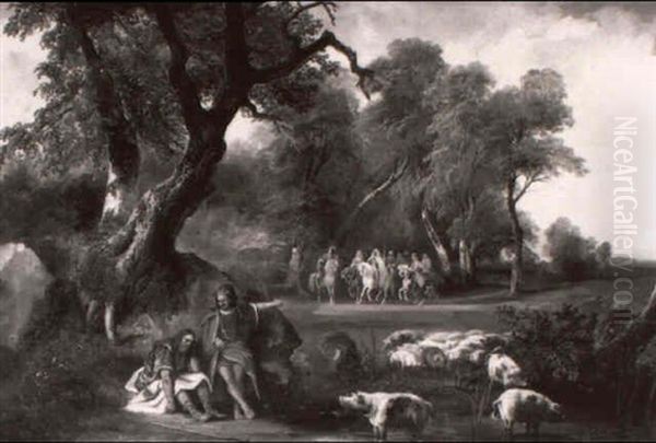 Episode De La Vie Du Chevalier Cederic De Waterwood Oil Painting by Auguste Lebouys