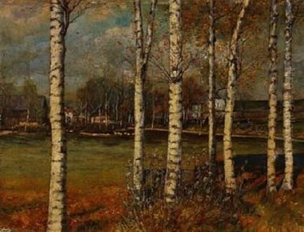 Birkenwald Oil Painting by Melchior Lechter