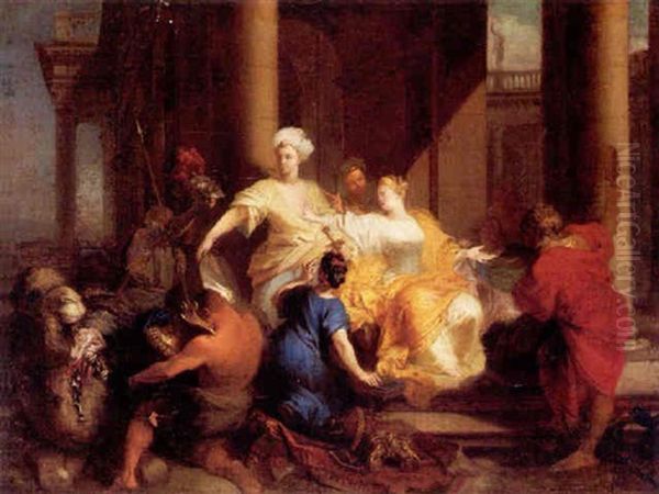 Achilles Discovered Among The Daughters Of Lycomedes Oil Painting by Sebastien Leclerc the Younger