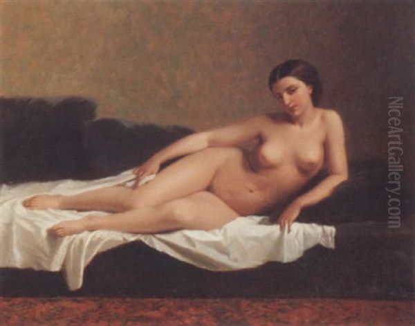 Reclining Nude Oil Painting by Emile Leclerc