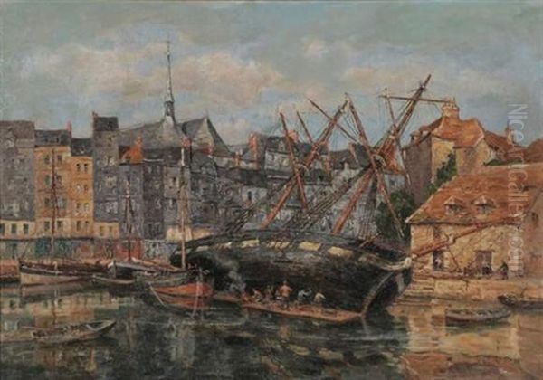 Le Port Oil Painting by Leon Leclerc