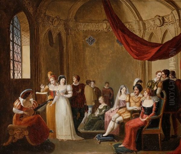 Le Concert Oil Painting by Jean-Baptiste Lecoeur