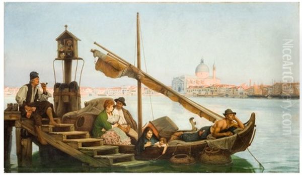 Le Dimanche A Venise Oil Painting by Jean Jules Antoine Lecomte Du Nouey