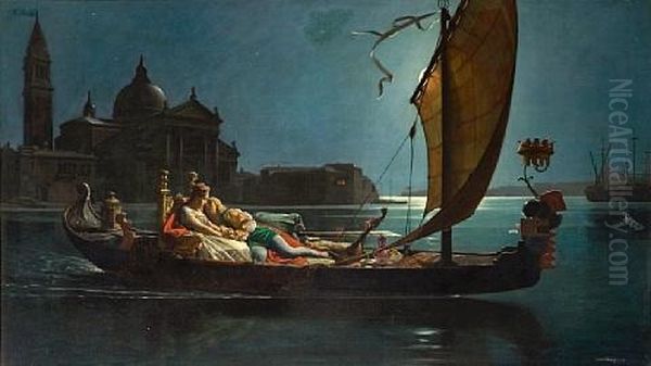 La Lune De Miel A Venise by Jean Jules Antoine Lecomte Du Nouey