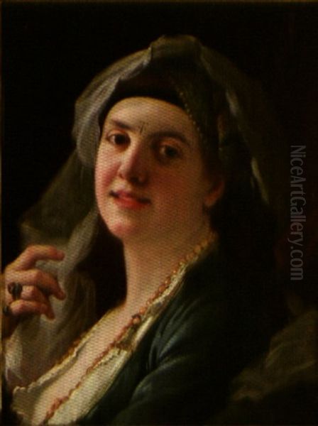 Portrait De Femme Orientale Oil Painting by Jean Jules Antoine Lecomte Du Nouey