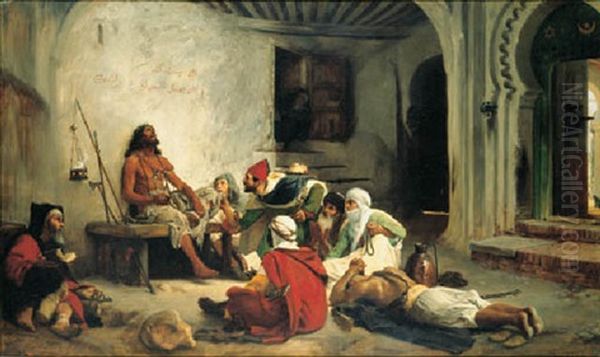 The Marabout Prophet Sidna-assisa, Morocco Oil Painting by Jean Jules Antoine Lecomte Du Nouey