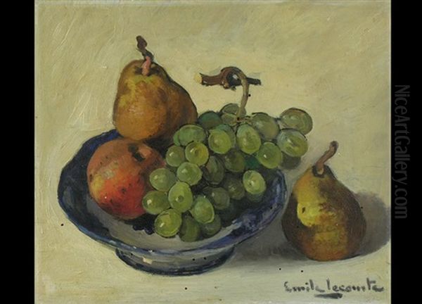 Fruchtestilleben Oil Painting by Emile Lecomte