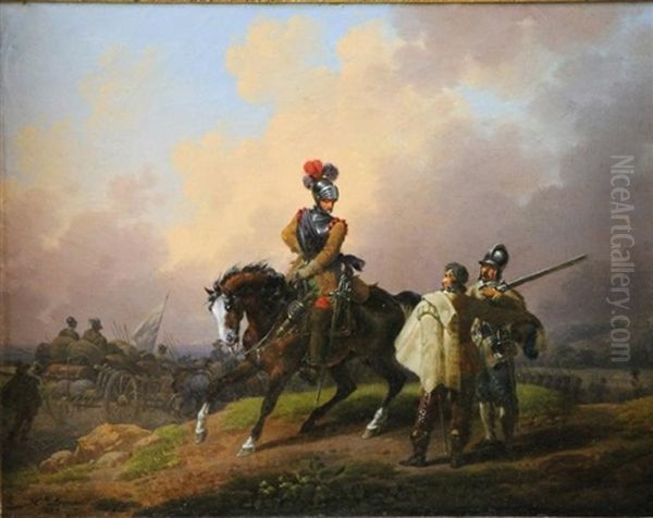 Scene Militaire Oil Painting by Hippolyte Lecomte