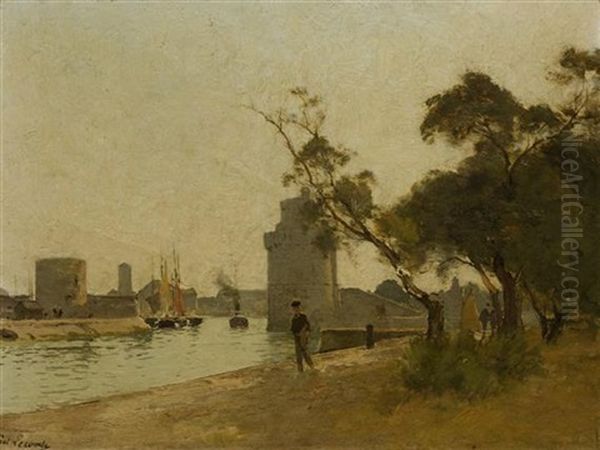 Sortie Du Port De La Rochelle Oil Painting by Paul Lecomte