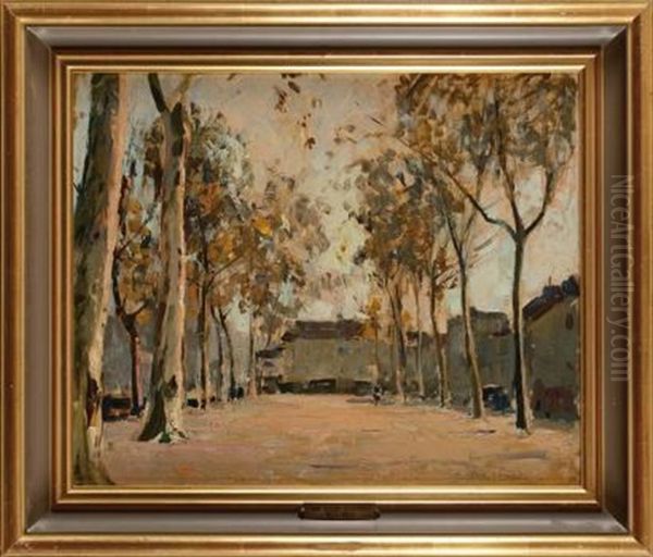 Le Quai Du Marche A Melun Oil Painting by Paul Emile Lecomte