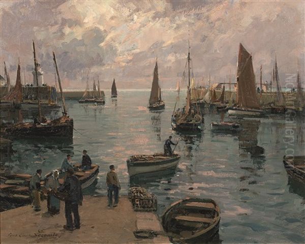 Le Port De Joinville, Ile D'yeu Oil Painting by Paul Emile Lecomte