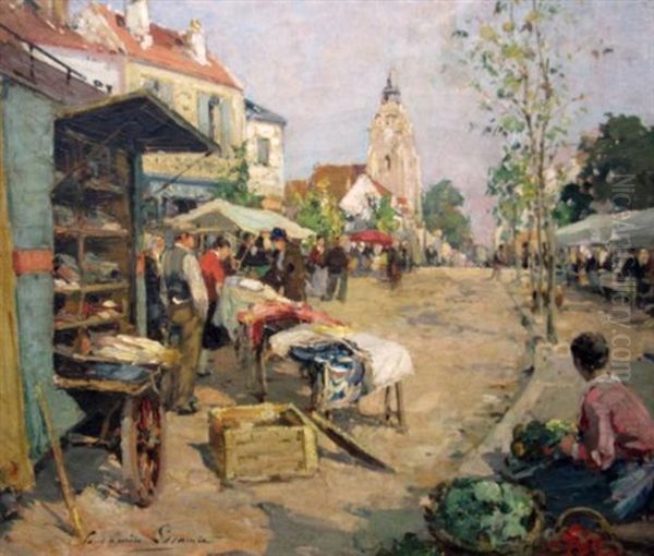 Le Marchand D'etoffes Oil Painting by Paul Emile Lecomte