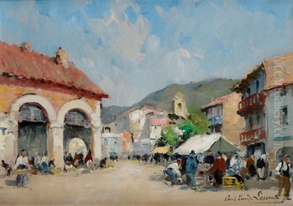 Scene De Marche Au Pays Basque Oil Painting by Paul Emile Lecomte