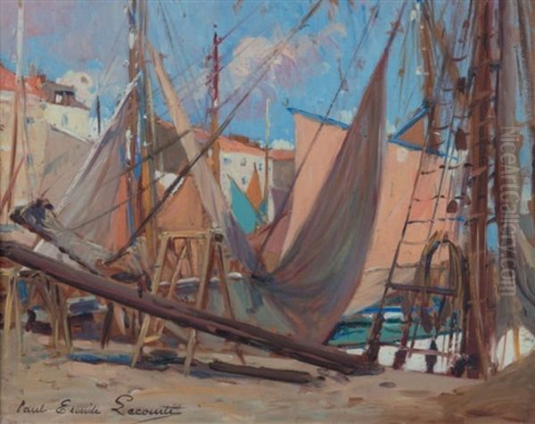 Port Dans Le Sud Oil Painting by Paul Emile Lecomte