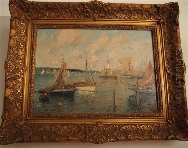 Port Breton Oil Painting by Paul Emile Lecomte