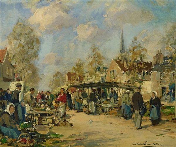 Marktszene Oil Painting by Paul Emile Lecomte