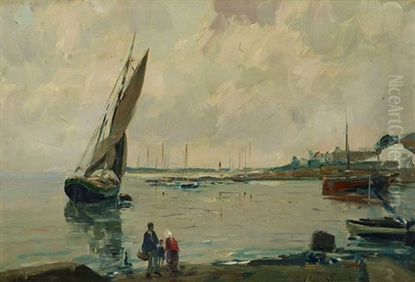 Segelboote Im Hafen Oil Painting by Paul Emile Lecomte