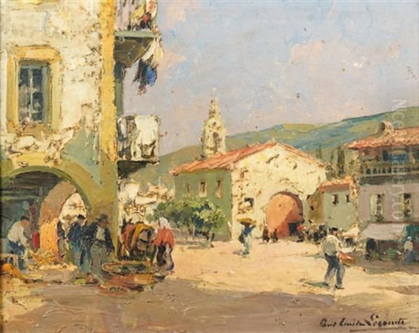 Marche Au Pays Basque Oil Painting by Paul Emile Lecomte