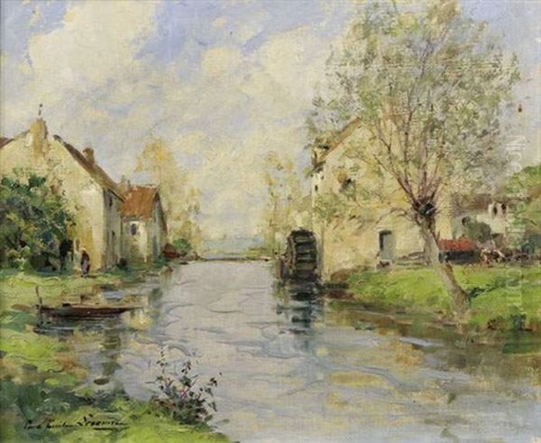 Moulin En Bord De Mer Oil Painting by Paul Emile Lecomte