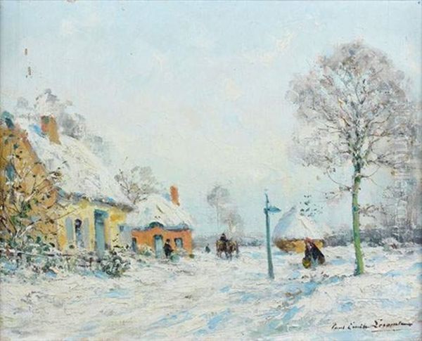 Paysage Enneige Oil Painting by Paul Emile Lecomte