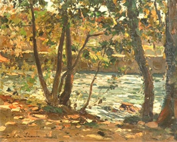 Riviere En Sous Bois Oil Painting by Paul Emile Lecomte