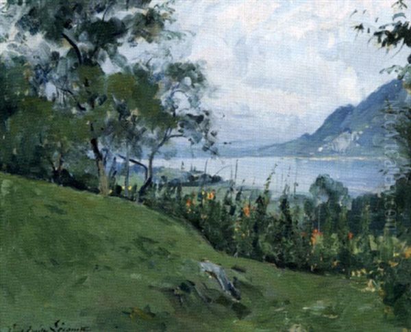 Temps Gris Sur Le Lac Oil Painting by Paul Emile Lecomte