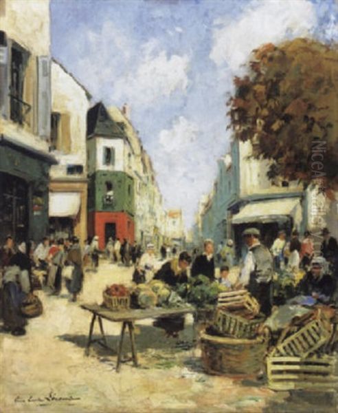 Markttafereel Oil Painting by Paul Emile Lecomte