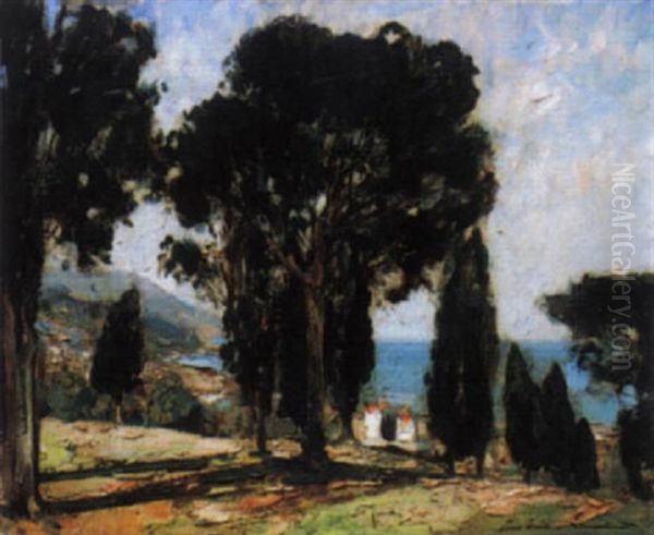 Paysage Mediterraneen Oil Painting by Paul Emile Lecomte