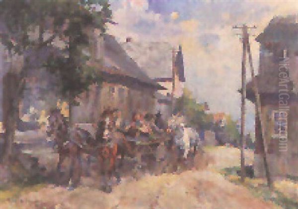 Die Heimfahrt Oil Painting by Paul Emile Lecomte