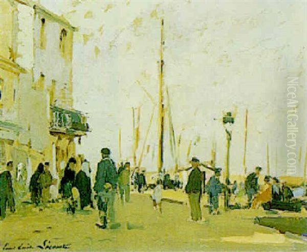 Le Quai Carnot Oil Painting by Paul Emile Lecomte