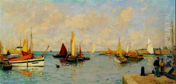 L'ile D'yeu, Le Port Joinville Oil Painting by Paul Emile Lecomte