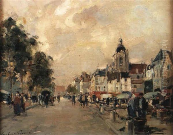 Scene De Marche En Bretagne Oil Painting by Paul Emile Lecomte