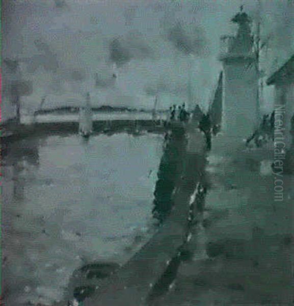 Bout Du Quai De L'ile D'yeu Oil Painting by Paul Emile Lecomte