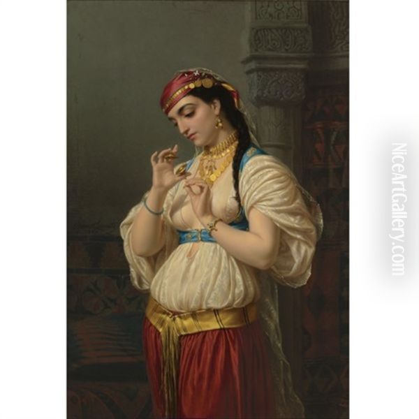 Aimee, A Young Egyptian Oil Painting by Emile Charles Hippolyte Lecomte-Vernet