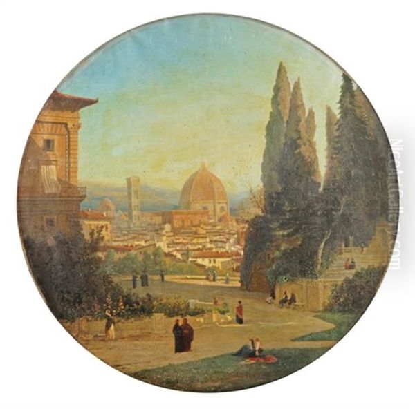 Vue Panoramique De La Cathedrale De Florence Oil Painting by Louis Leconte de Roujou