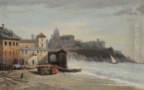 Le Retour De Peche Oil Painting by Louis Leconte de Roujou