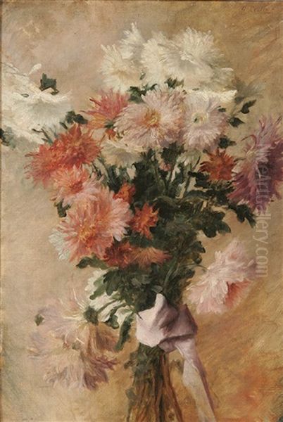 Bouquet Of Flowers Oil Painting by Gaston Alfred Marcel Lecreux