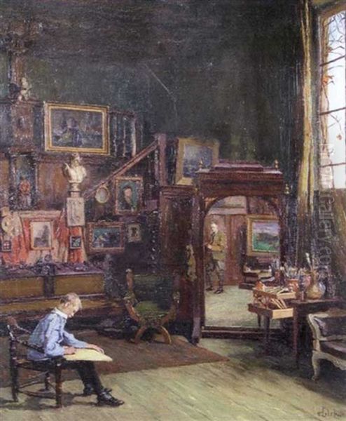 The Artist's Studio Oil Painting by Carl Freiherr von Ledebur