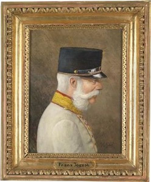 Kaiser Franz Joseph I. Von Osterreich Oil Painting by Moritz Ledeli