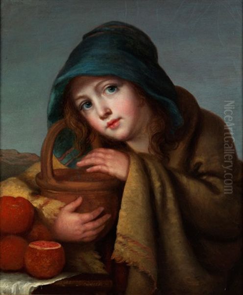 Die Kleine Orangenverkauferin Oil Painting by Jeanne-Philiberte Ledoux